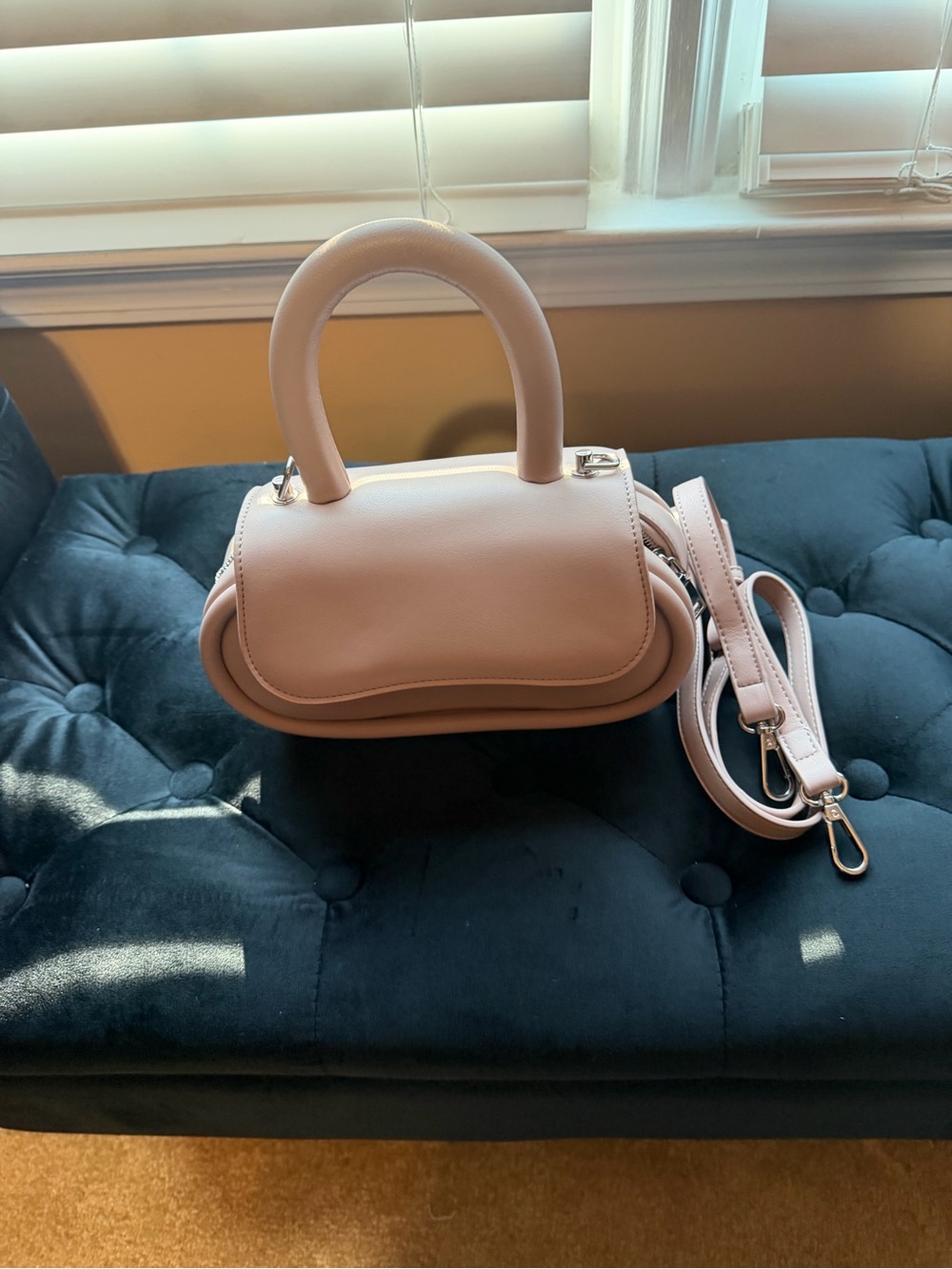 Elegant Pink Melie Bianco Top-Handle Women's Handbag with Detachable Strap